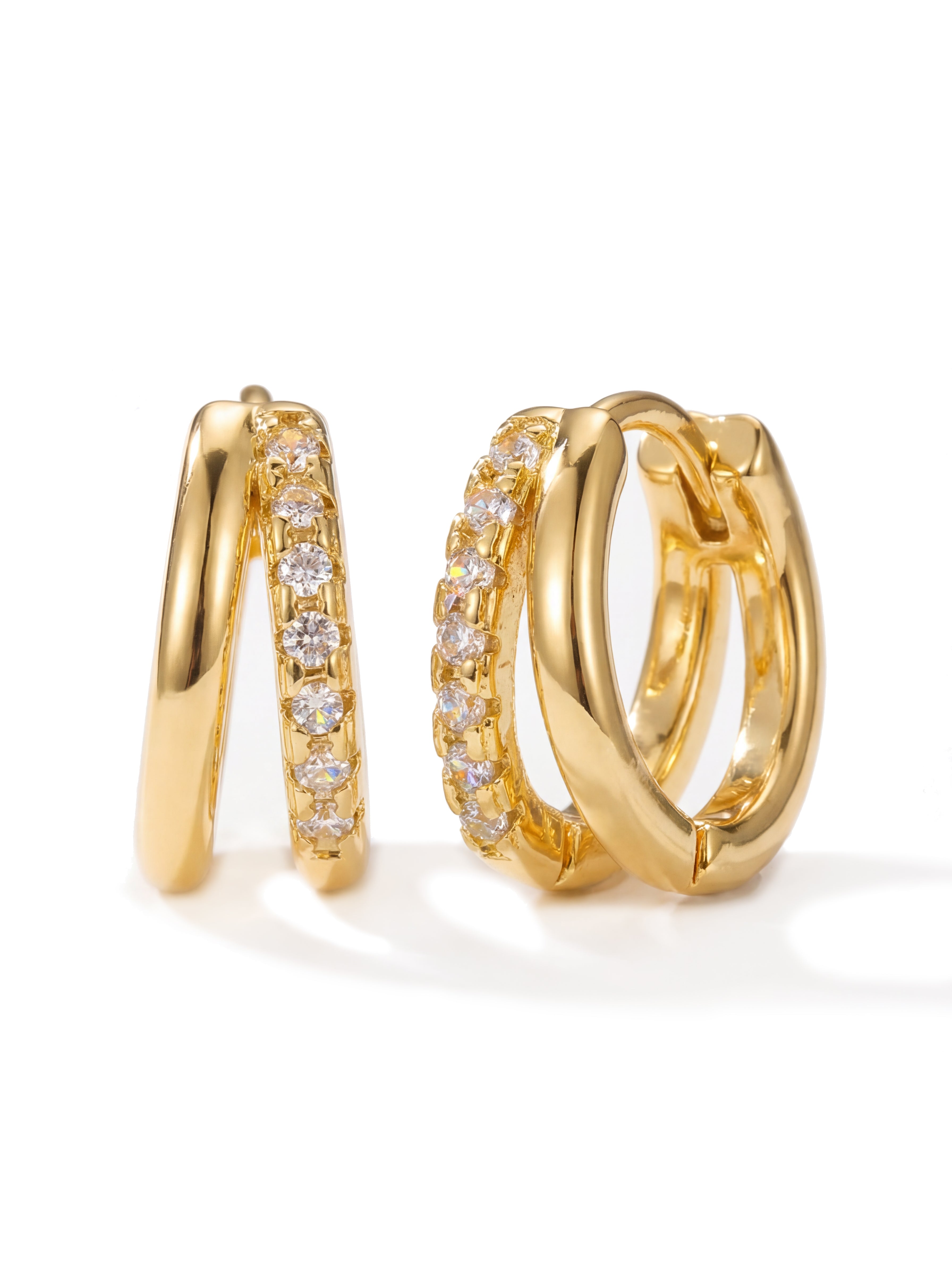 MUMREUES 14K Gold Plated Huggie Hoop Earrings for Women - Small Hypoallergenic Gold Hoops - Minimalist Daily Jewelry Gift