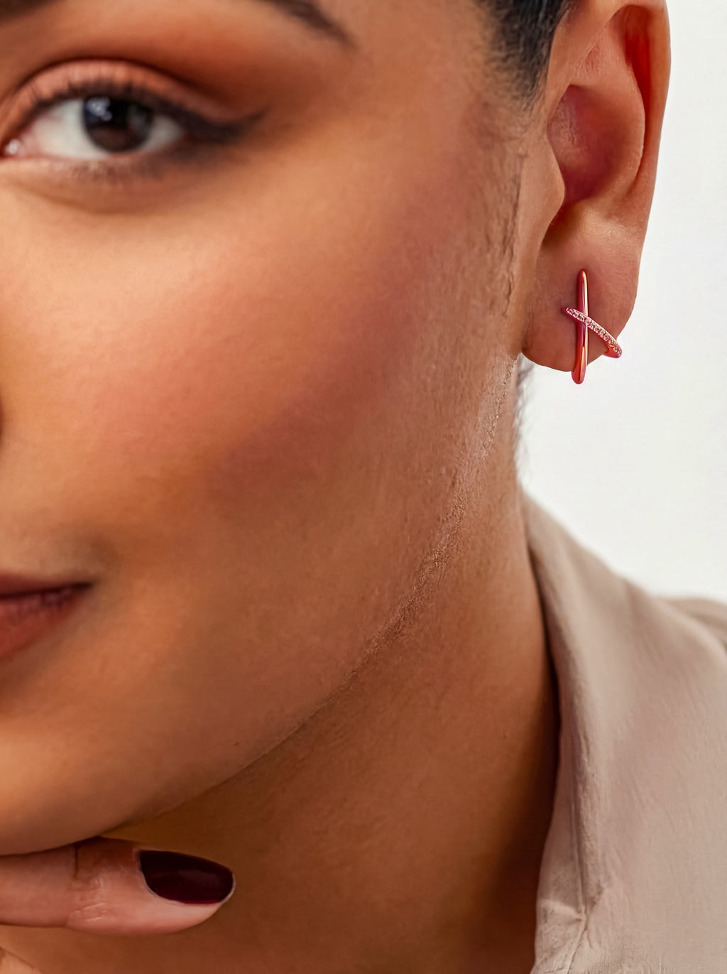 MUMREUES 14K Gold Stud Earrings for Women - Dainty Cubic Zirconia Diamond Earrings - Hypoallergenic Minimalist Jewelry Gift