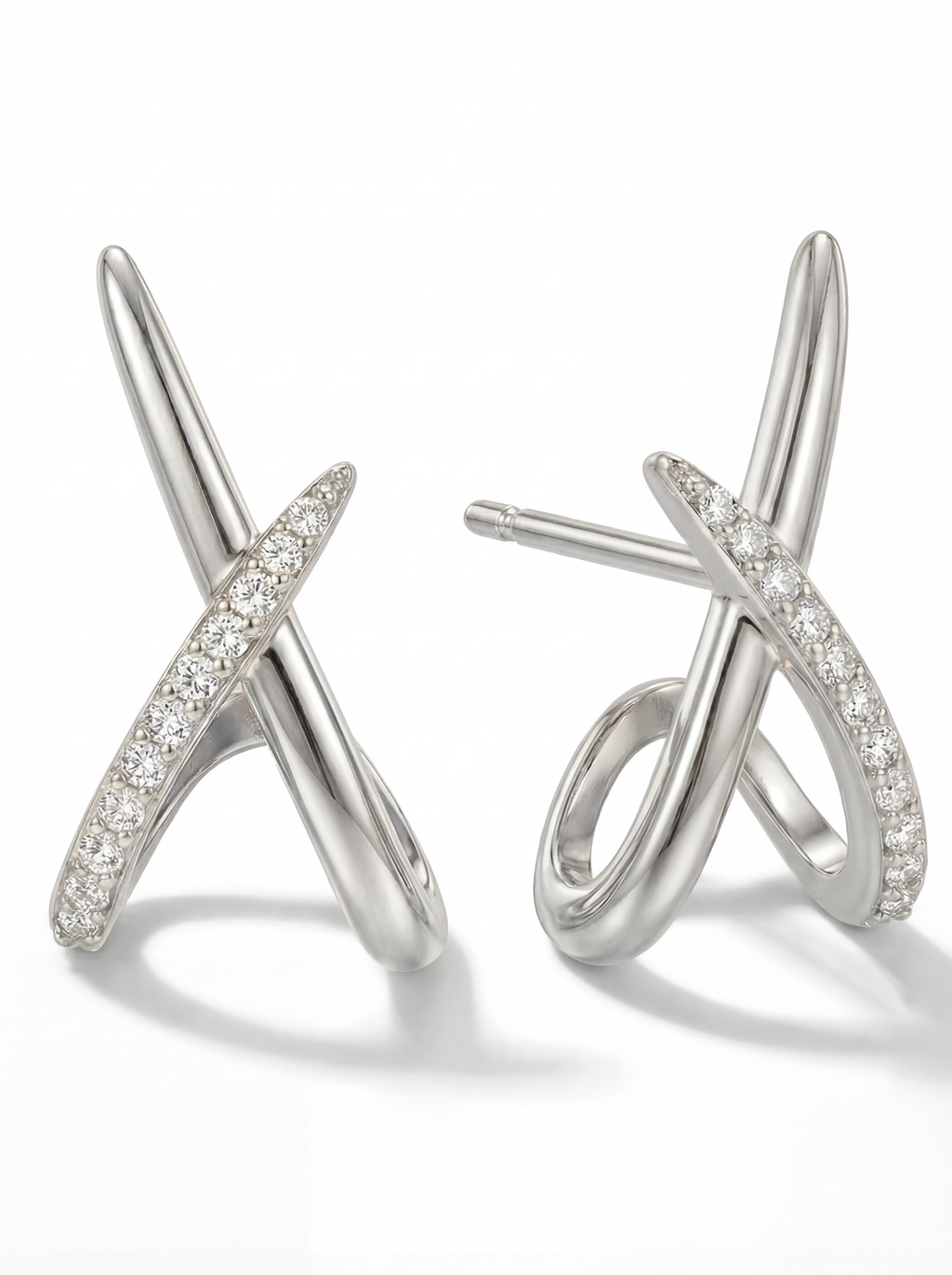 MUMREUES 14K Gold Stud Earrings for Women - Dainty Cubic Zirconia Diamond Earrings - Hypoallergenic Minimalist Jewelry Gift