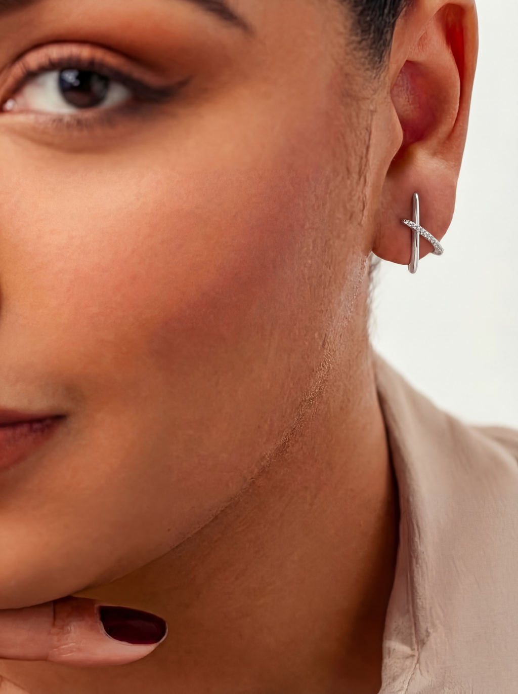 MUMREUES 14K Gold Stud Earrings for Women - Dainty Cubic Zirconia Diamond Earrings - Hypoallergenic Minimalist Jewelry Gift